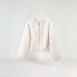 Teresa | Women's Balloon Sleeve Zip-Up Bomber Jacket