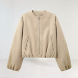 Teresa | Women's Balloon Sleeve Zip-Up Bomber Jacket