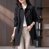 Theresa | Women's Button-Front Mid-Length Trench Coat