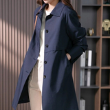 Theresa | Women's Button-Front Mid-Length Trench Coat