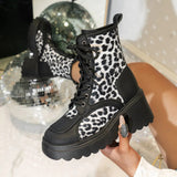 Clara - Stylish Women's Knee-High Booties with Trendy Leopard Print