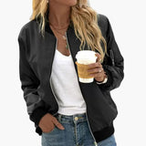 Women's Bomber Jacket with Zipper