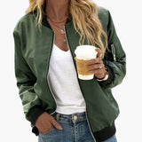Women's Bomber Jacket with Zipper