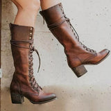 Women's Orthopedic Lace-Up Leather Boots