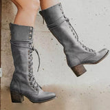 Women's Orthopedic Lace-Up Leather Boots