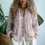 Womens Blouse | Nature Print | Split V Neck | Relaxed