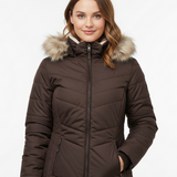 Women's Puffer Jacket with Faux-Fur Hood