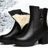 Stylish Hanah Sturdy Heeled Boots Made from Cotton
